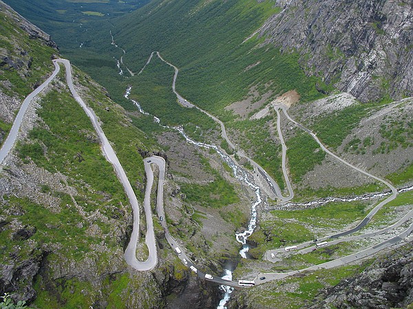 View down Trollstigen Pass